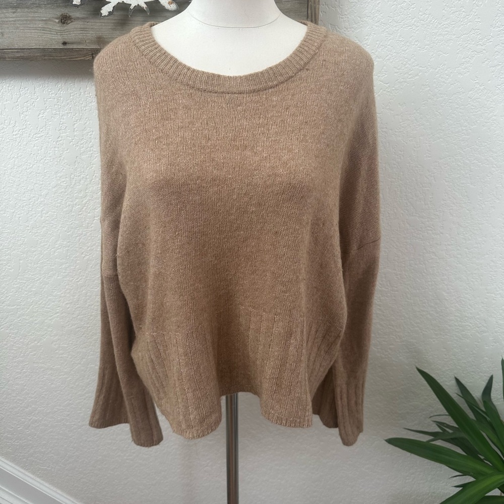 Madewell Ayres Women's Camel Tan Crew Neck Sweater Wool alpaca blend size XL